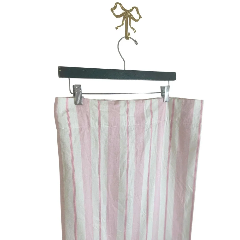 Pottery Barn Kids Spring Stripe Curtain Panel Pink White 44x63 Cotton Single
